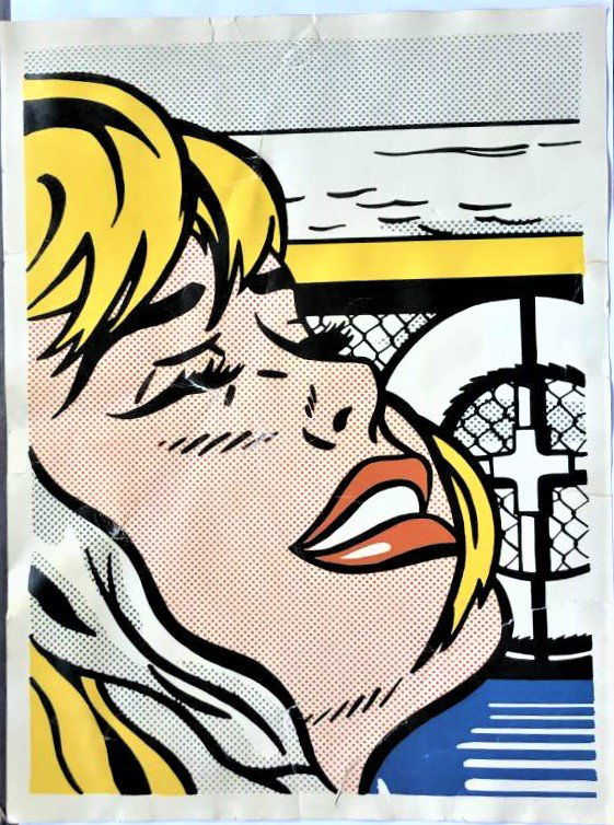 Roy Lichtenstein Pop Art Lithograph As-Is Needs Restore: Roy Lichtenstein, Pop Art Lithograph As-Is Needs Restoration. Vintage, unsigned. Please look at all the pictures. Size: 27 in. x 21.25 in. ; ASKART: Roy Lichtenstein (1923 - 1997)Roy Lichtenstein was