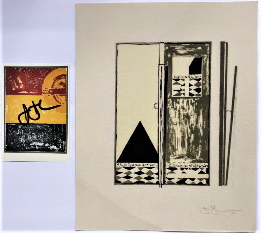 Jasper Johns, Autographed Card and Jasper Johns Print: Jasper Johns, Autographed Card and Jasper Johns Print. Size: card: 6 1/8 in. x 4.25 in; print 14 in. x 11 in.Jasper Johns (Born 1930)Jasper Johns is active/lives in New York. Jasper Johns is known for