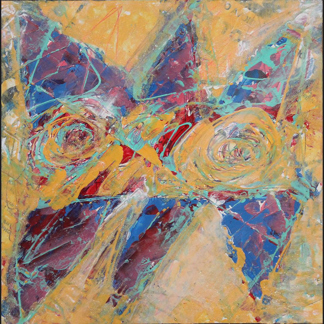Wayne Cunningham, American, Modernism Abstract Figure: Wayne Cunningham, American, Modernism Abstract Figure, Acrylic painting. Signed, Framed, Well listed American Artist. Size: 12x12. ASKart: Wayne Cunningham (20th Century)Wayne Cunningham was active/li