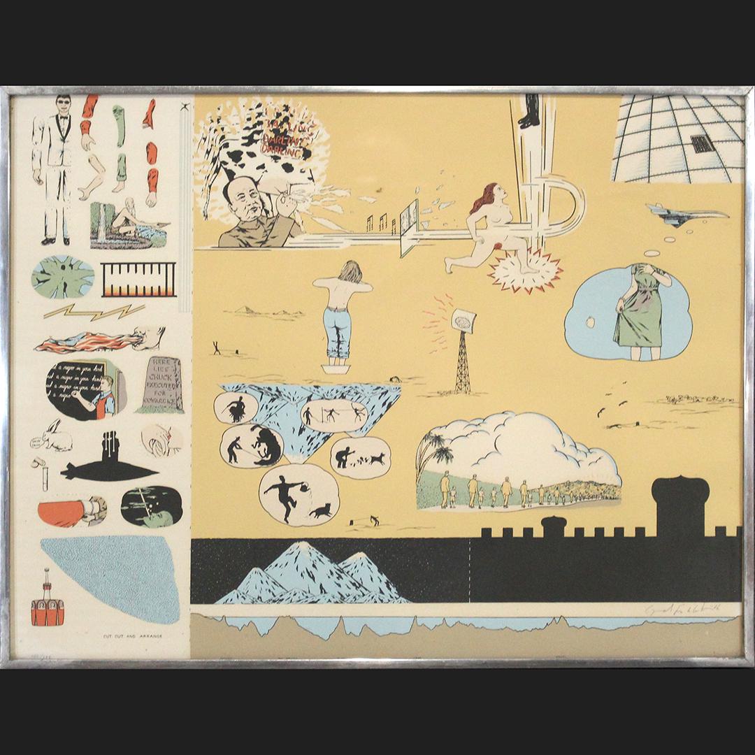 Mid-Century Lithograph Phases of Life, Pencil Signed: Mid-Century Lithograph Phases of Life, Pencil Signed illegible and numbered #150/225. Original framing. Madison Ave. New York label on verso. Size: 17 1/2 x 22 1/7