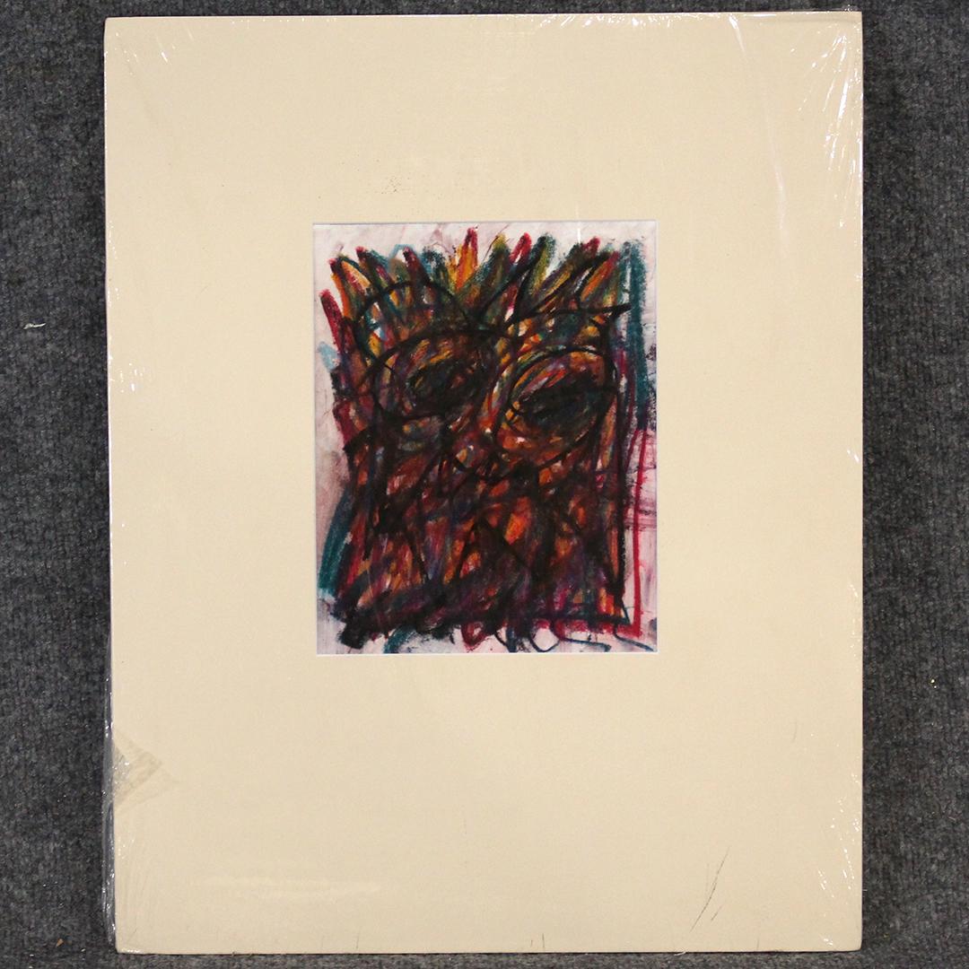 Wayne Cunningham, American, Modernism Abstract Figure: Wayne Cunningham, American, Modernism Abstract Figure in Mixed Media, matted. Signed. Well listed American Artist. ASKart: Wayne Cunningham (20th Century)Wayne Cunningham was active/lived in United St