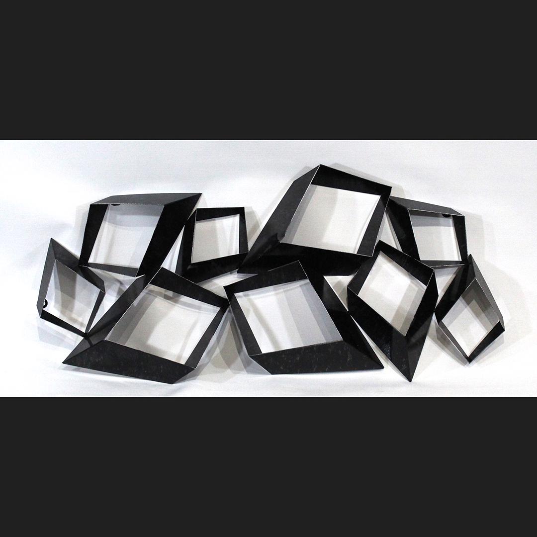 Modern Design Brutalist Metal Wall Sculpture: Modern Design Brutalist Metal Wall Sculpture, unsigned. Size: 17 1/2 x 36 1/4