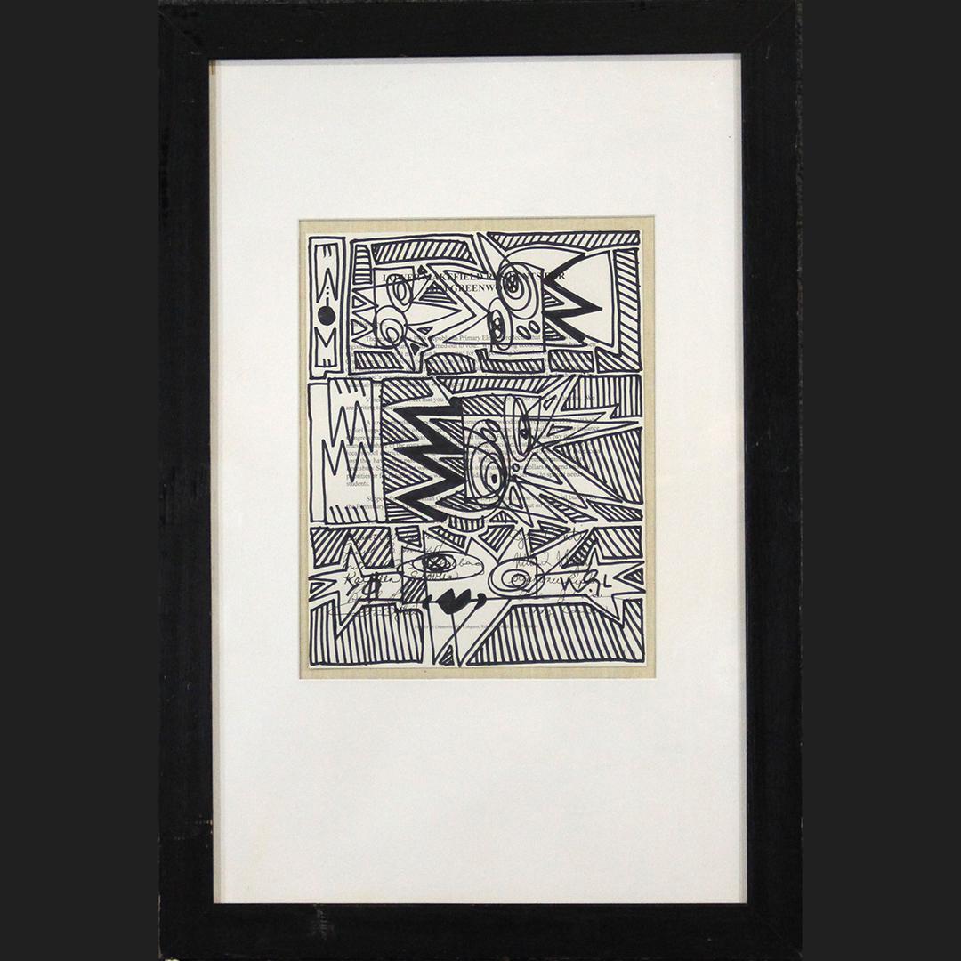 Wayne Cunningham, American, Modernism Abstract Marker: Wayne Cunningham, American, Modernism Abstract Marker. Signed, framed. Well listed American artist. Size: 11 x 8 1/2, 24 x 16. ASKart: Wayne Cunningham (20th Century)Wayne Cunningham was active/lived