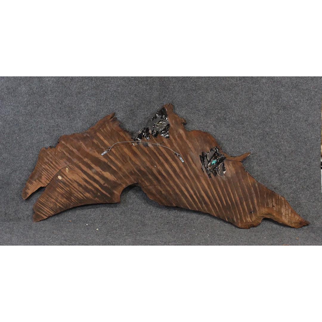 Mid-Century Modern Natural Wood Wall Art Sculpture: Mid-Century Modern Natural Wood Wall Art Sculpture showing inlaid dovetailing, Assemblage section. Size: 23.5 x 54 inches