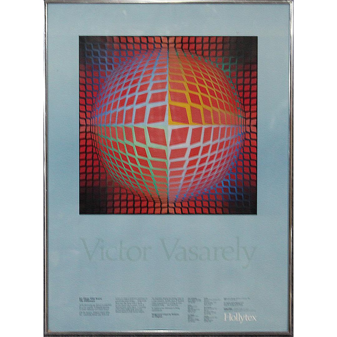 Victor Vasarely Optical Sphere Poster For Hollytex: Victor Vasarely Optical Sphere Poster For Hollytex, original framing. ASKart: Victor Vasarely (1906 - 1997)Victor Vasarely was active/lived in France, Hungary. Victor Vasarely is known for op art pain