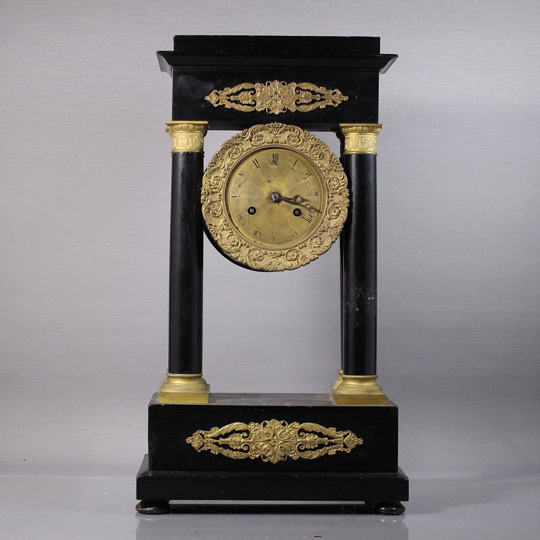 Antique French Empire Column Mantle Clock with Pendulum Mar 30, 2020