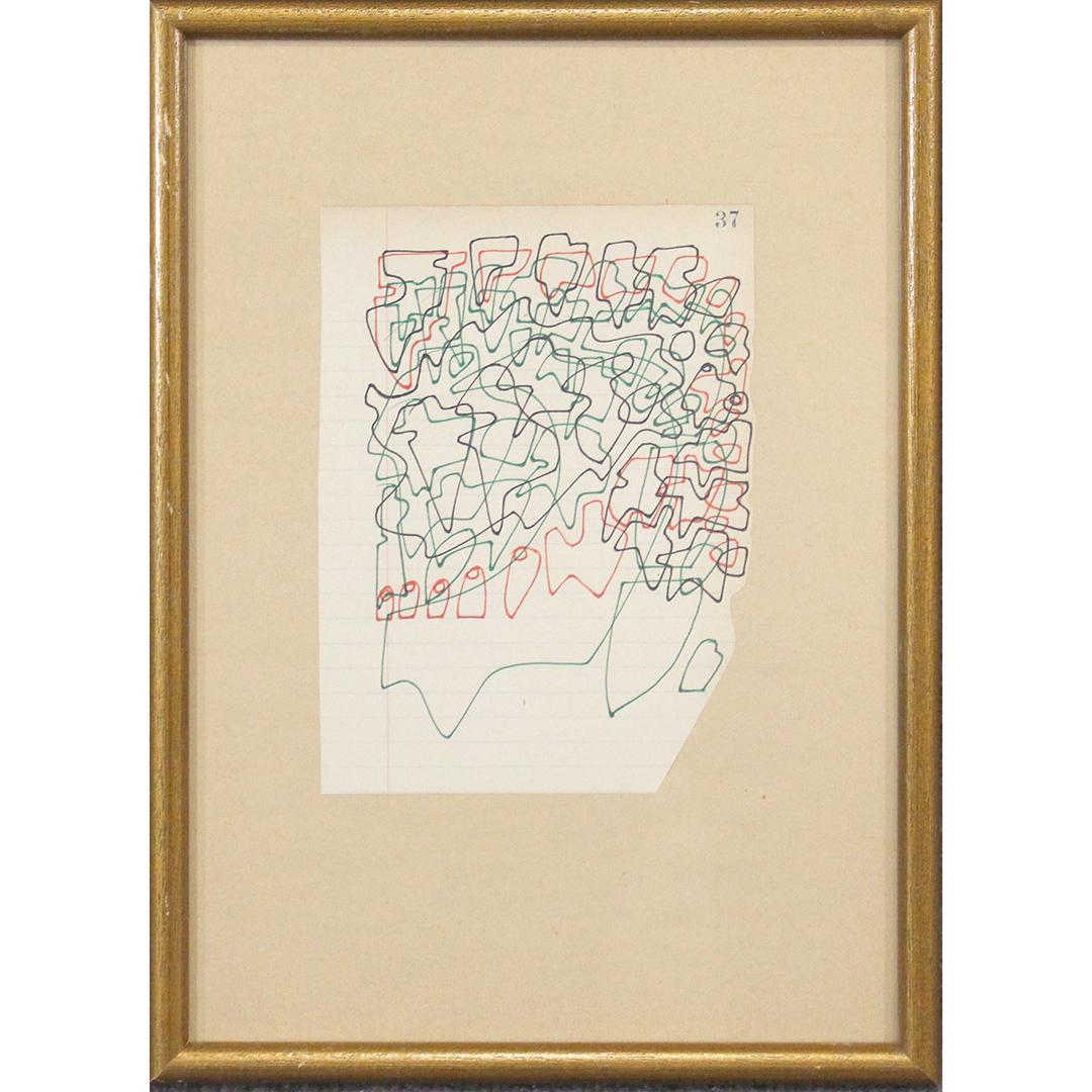 Wayne Cunningham, American, Modernism Abstract Marker: Wayne Cunningham, American, Modernism Abstract Marker drawing. Framed. Well Listed American Artist. Size: 8 x 5.75 inches image, 14.5 x 10.5 inches outside frame. ASKart: Wayne Cunningham (20th Centur