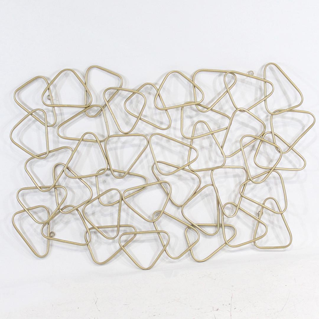Modern Design Metal Tubular Wall Sculpture Gold Paint: Modern Design Metal Tubular Wall Sculpture Gold Paint finish. Size: 27 in. x 39 in.