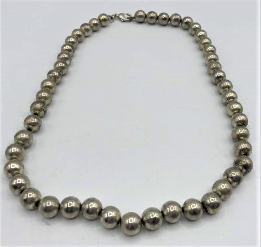 .925 Sterling Silver Beads Necklace (1 of 4)