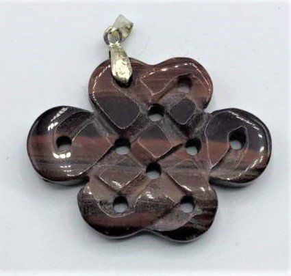 Antique Chinese Brown Archaic Jade Pendant Carved Weave (1 of 4)
