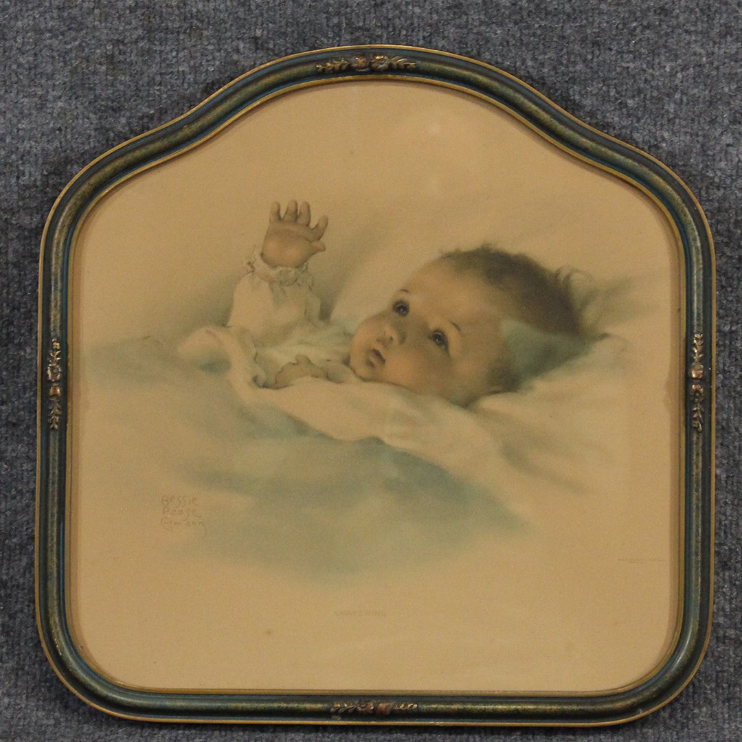 Bessie Pease Gutmann, Original Baby Print Awakening (1 of 8)