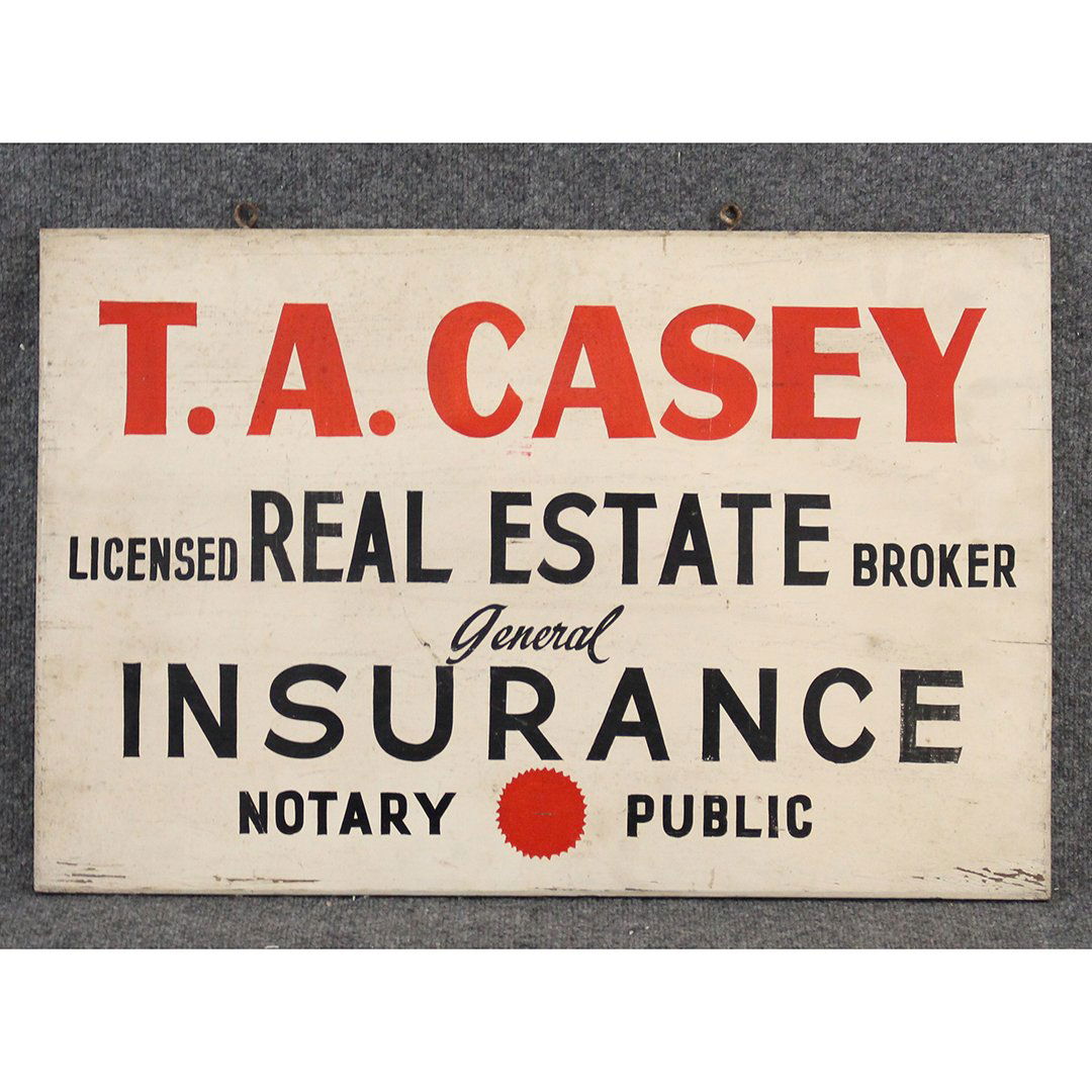 Vintage Real Estate and Insurance Wooden Sign (1 of 4)