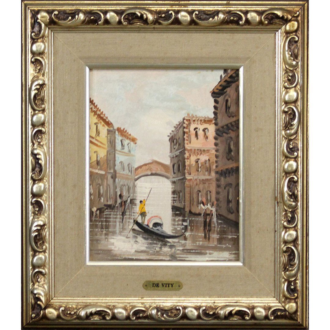 Antonio DeVity 1901-1993, Oil/c Venetian Canal, Signed (1 of 8)