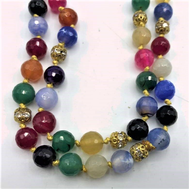 Murano Multi Color Glass Beads Necklace 44 in. Length (1 of 5)