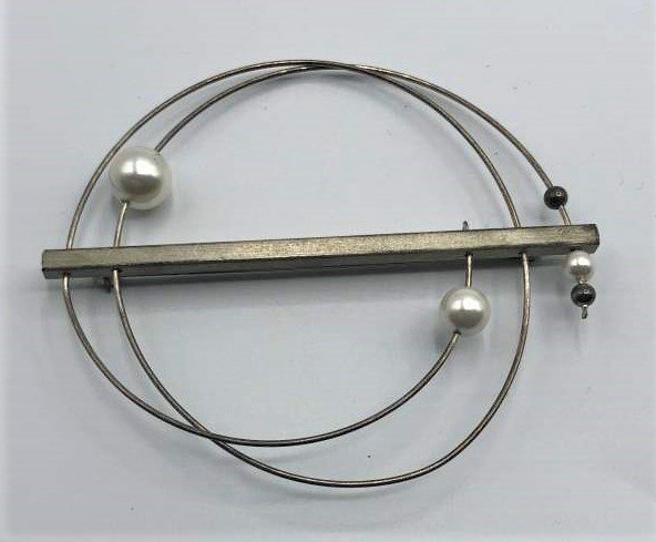 Rolph Scarlett Attributed Sterling Silver Sphere Brooch (1 of 3)