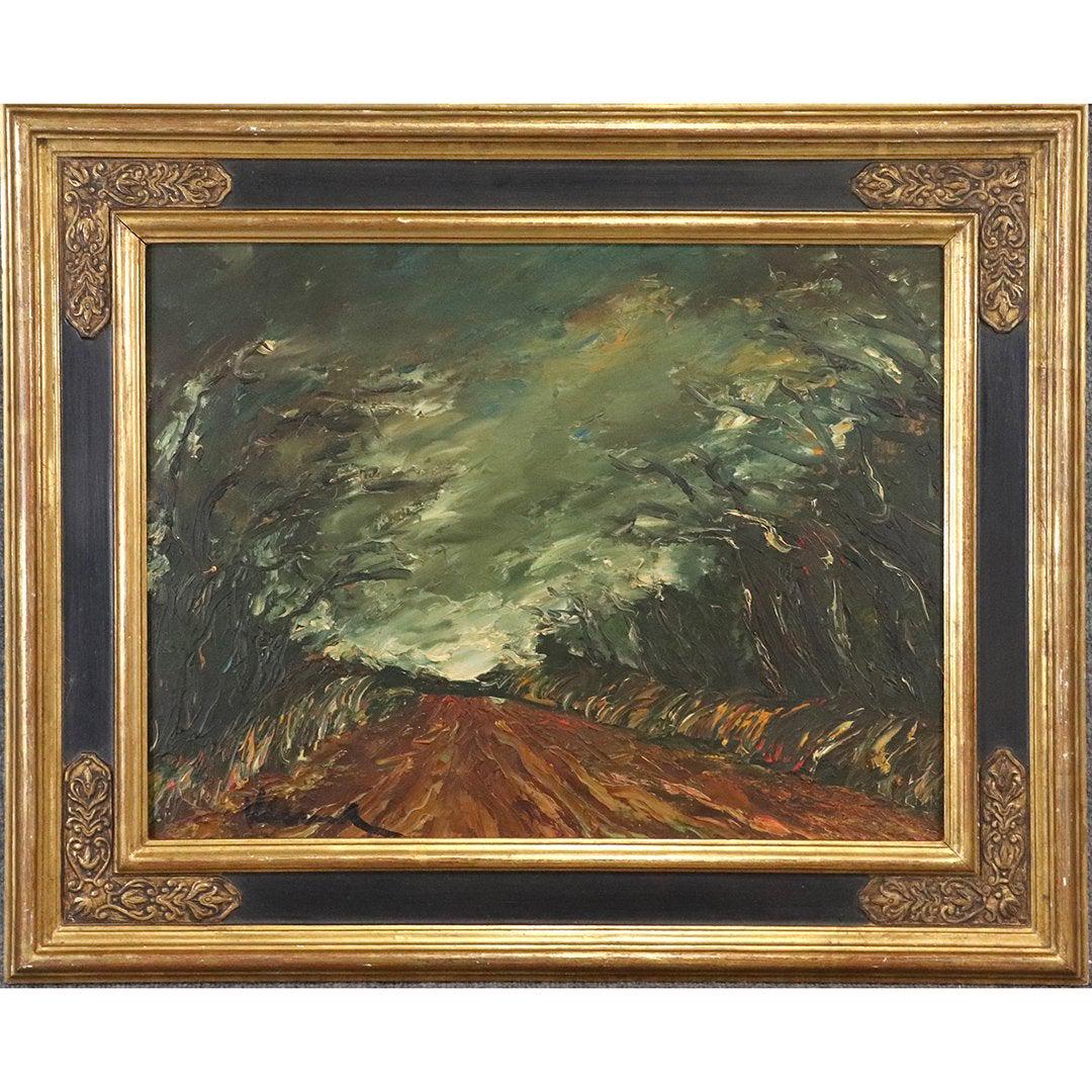 Maurice De Vlaminck, Oil/b Stormy Landscape Paris Label (1 of 9)
