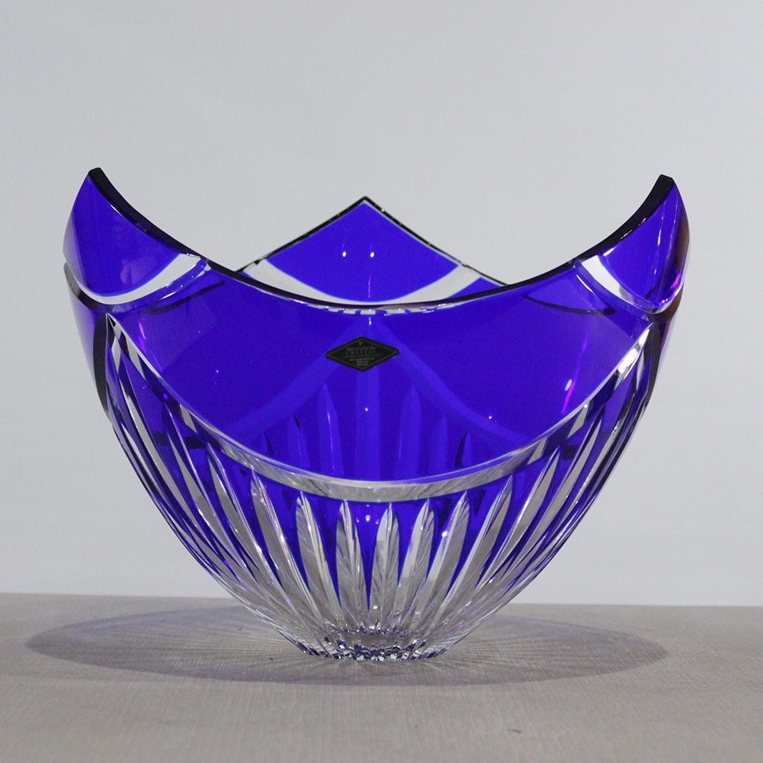 SHANNON CRYSTAL Ireland Design Cobalt Cut Glass Bowl (1 of 6)
