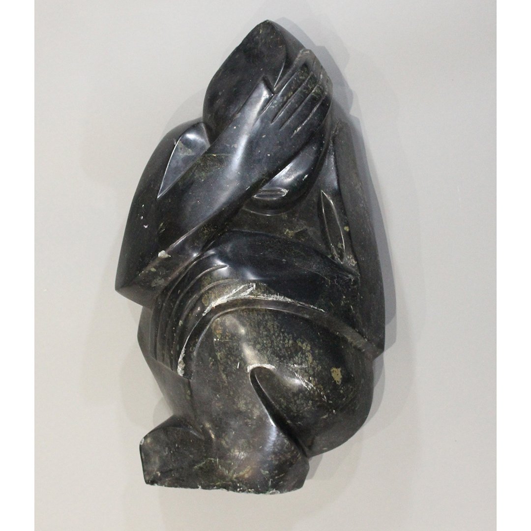 Mid-Century Modern Cubist Carved Marble Figure Signed (1 of 9)