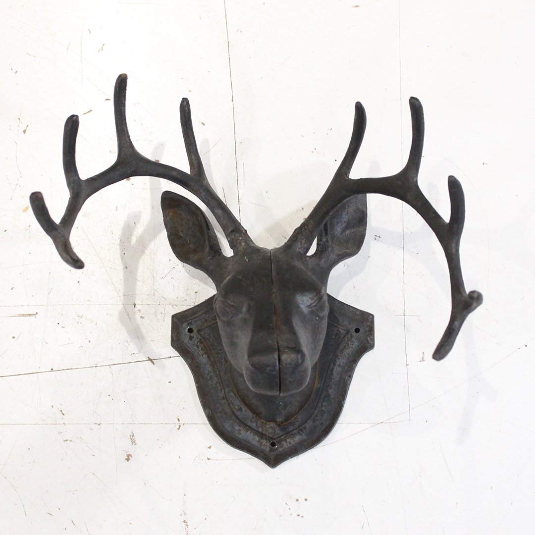 Wall Mount Cast Iron Deer Head, Coat / Hat Rack (1 of 6)