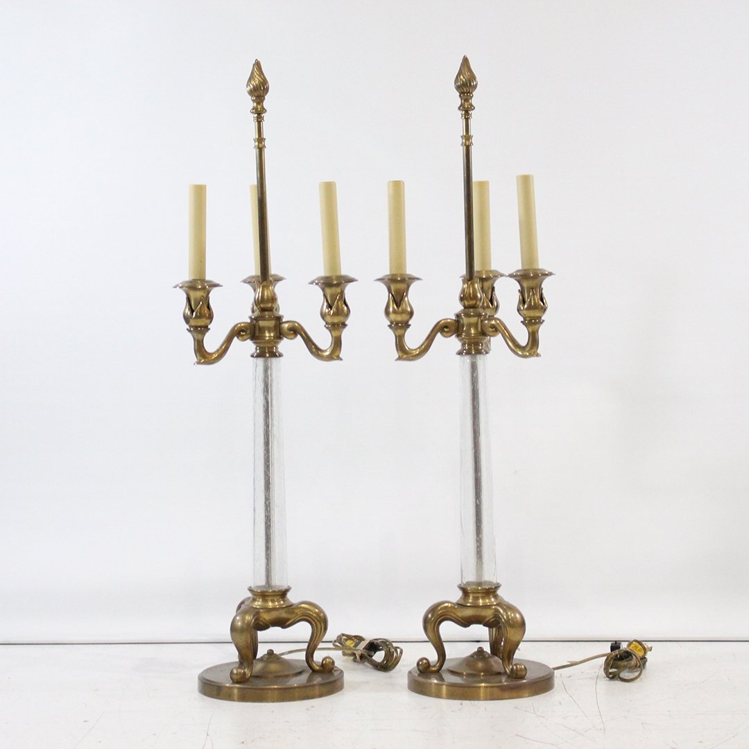 2 Chapman Regency Continental Brass Crystal Column Lamp (1 of 7)