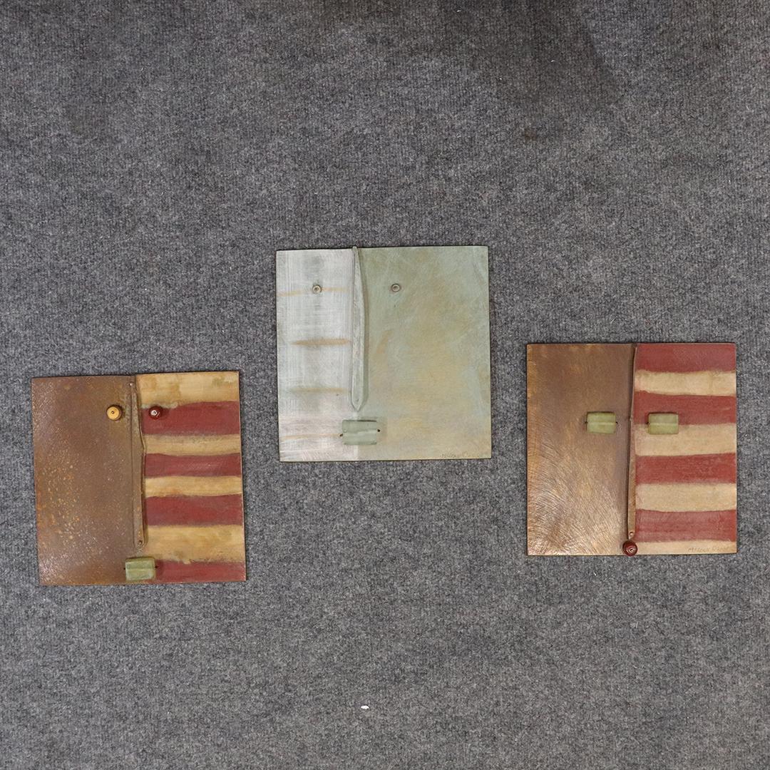 McLean, [3] Modernism Face Wall Sculptures Brass Panels (1 of 8)