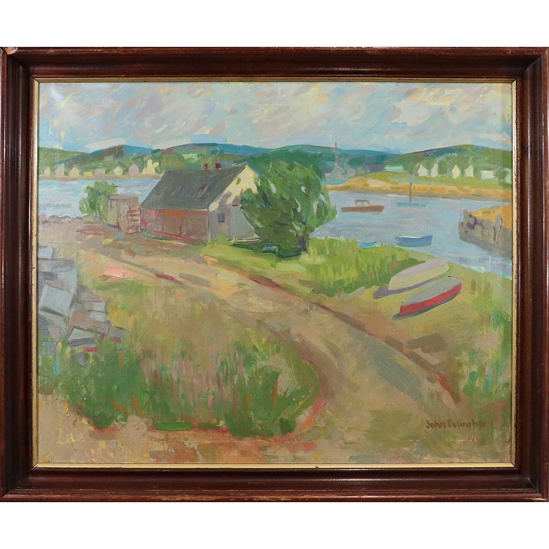 John Folinsbee, Oil/c, River Landscape Painting, Signed (1 of 6)