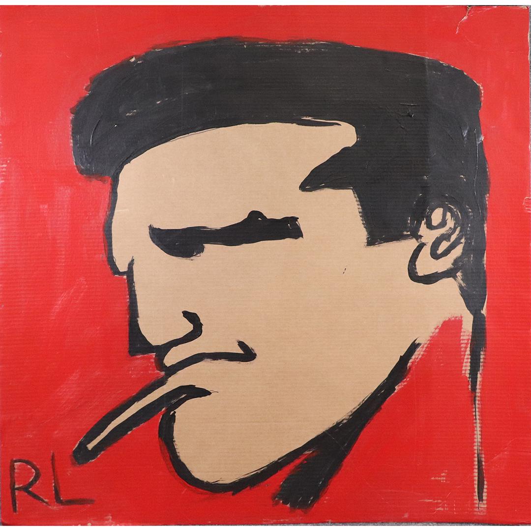Mid-Century Large Man Portrait, Initials Artist Unknown (1 of 5)