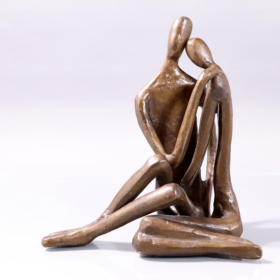 Mid-Century Modern 2 Figure Bronze Sculpture Signed (1 of 4)