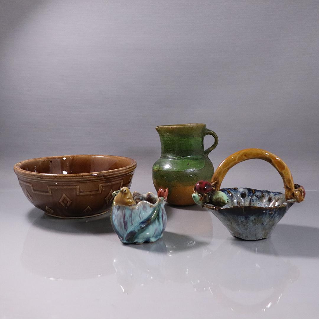 [4] Assorted Art Pottery, 3 Bowls and Pitcher (1 of 6)