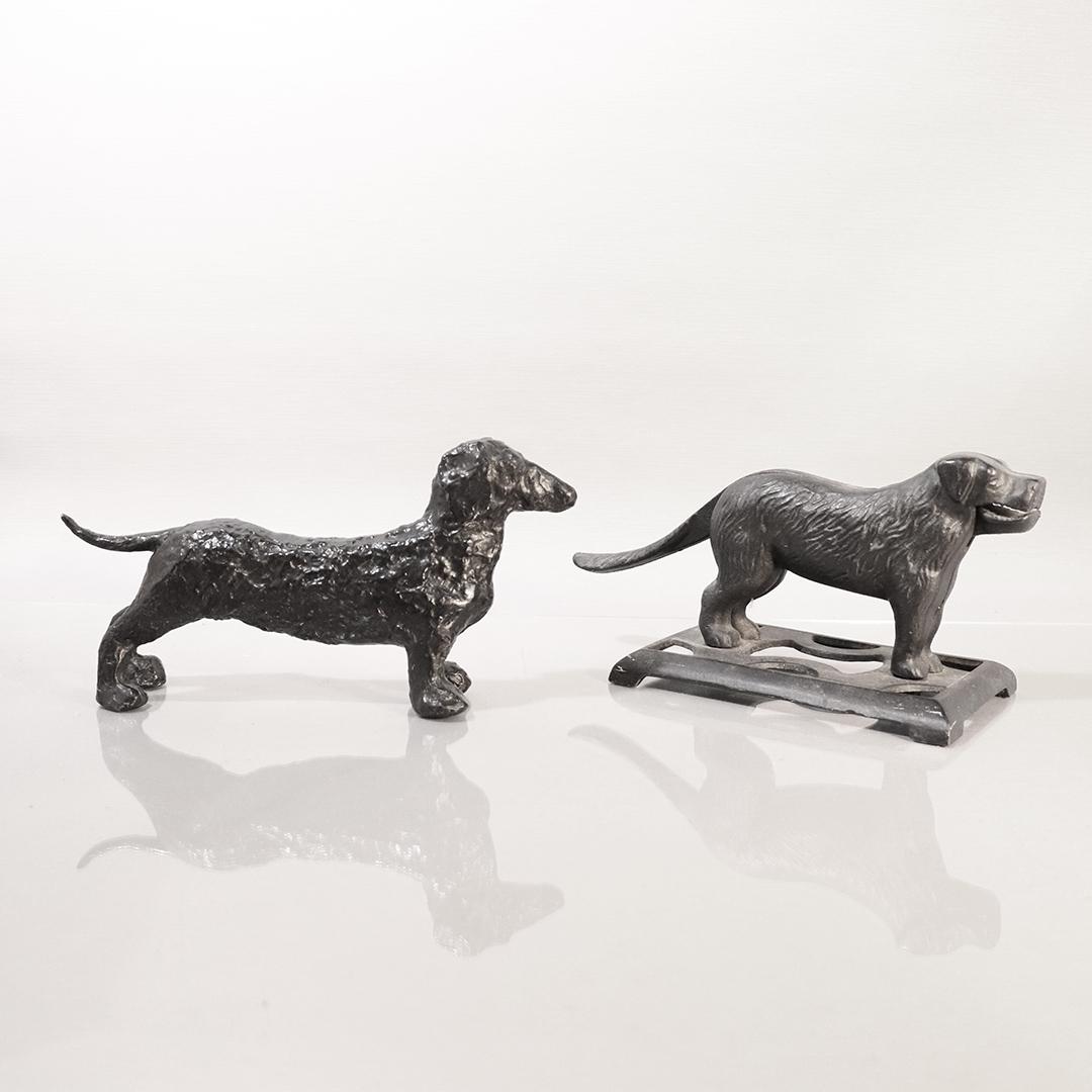 [2] Cast Metal Dog Figures, One is a Nutcracker (1 of 3)