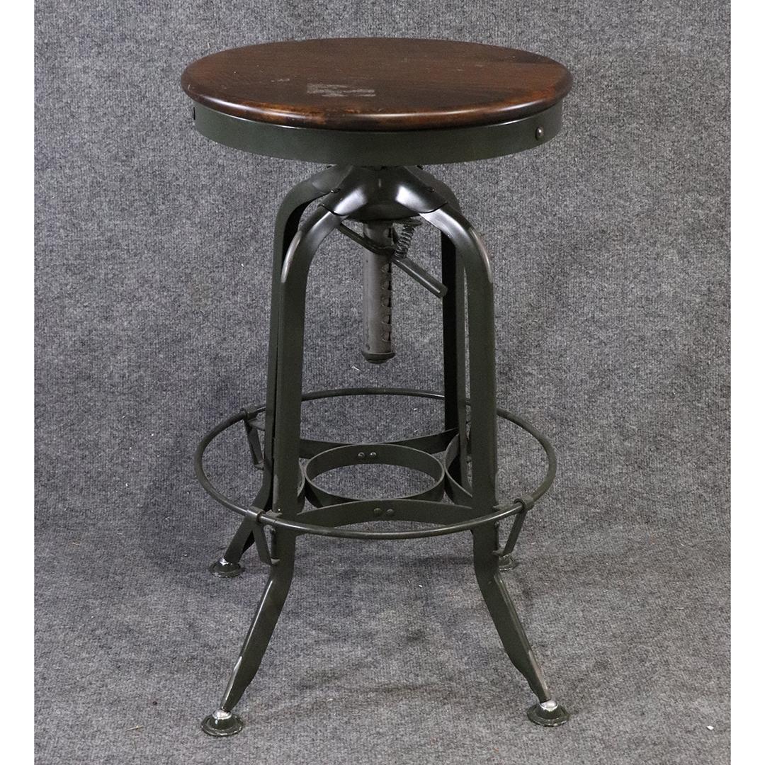 Mid-Century Industrial Architect's Adjustable Stool (1 of 6)