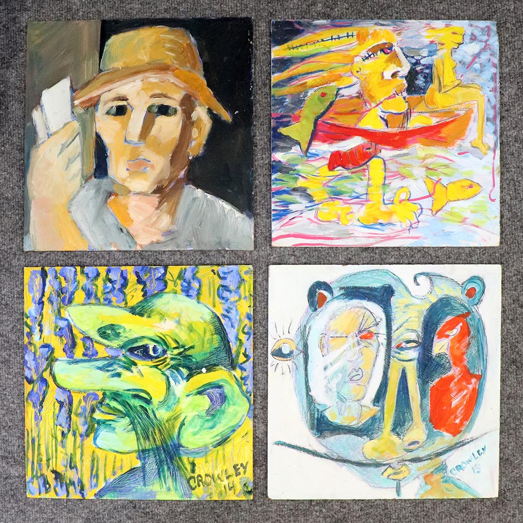 [4] Crowley, NY Outsider Artist Abstract Oil Paintings (1 of 8)
