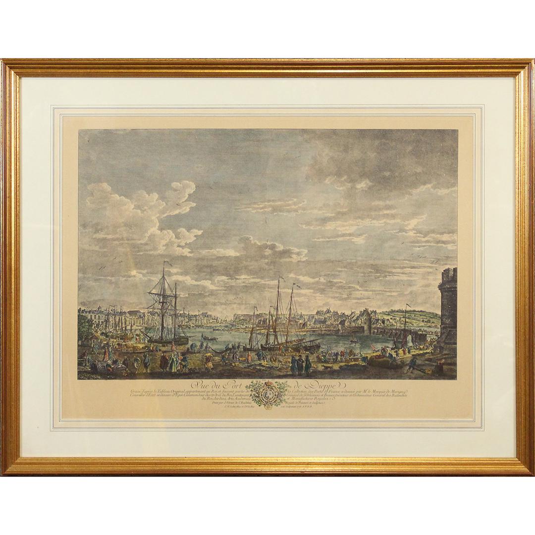 Joseph Vernet, vue du port de Dieppe 1765 Engraving (1 of 7)