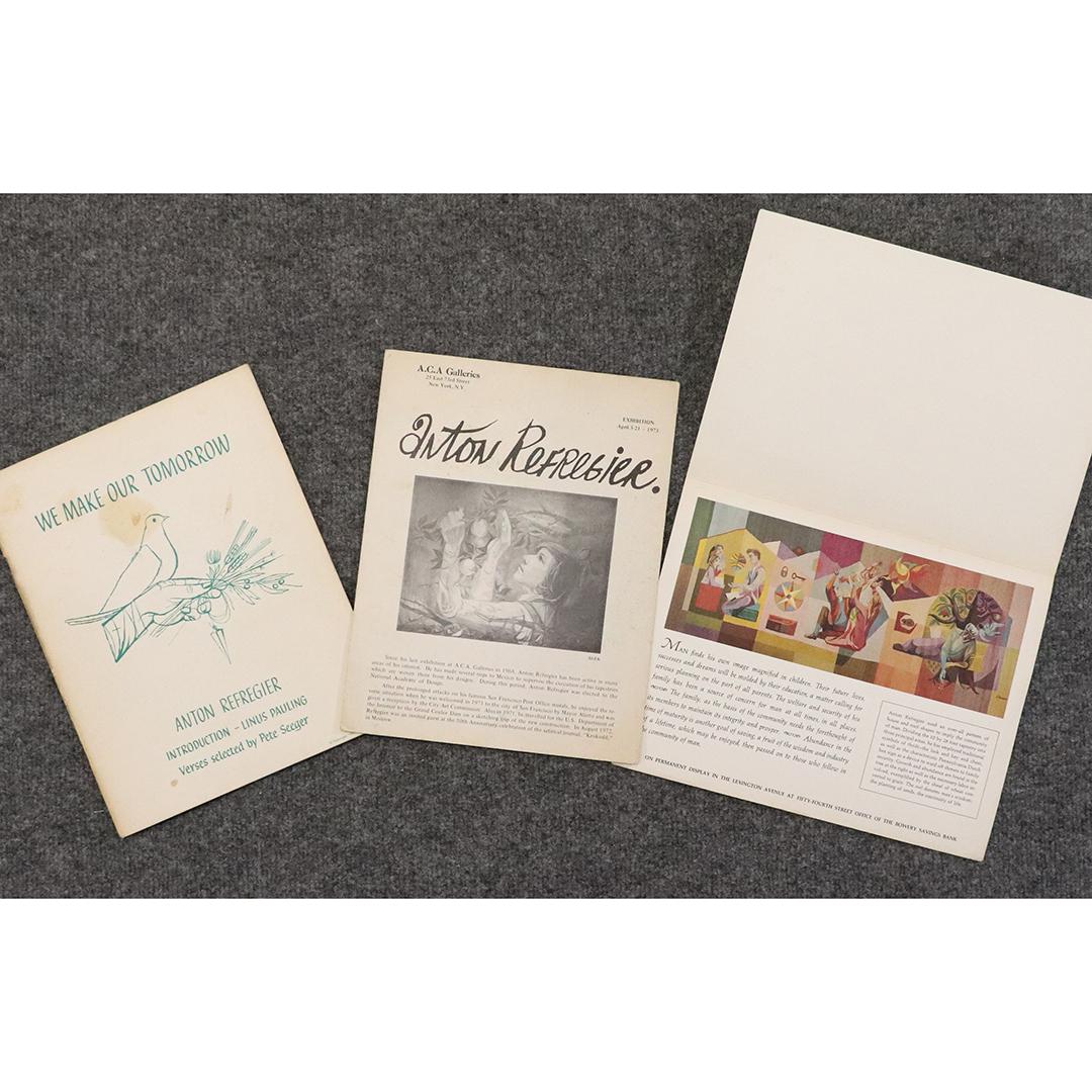 [3] Three Anton Refregier Personally Signed Brochures: [3] Three Anton Refregier Personally Signed Brochures. Well Listed Artist, Woodstock Colony of The Arts. Size: 11 in. x 8.5 in. ; ASKart: Anton Refregier (1905 - 1979)Anton L. Refregier was active/liv