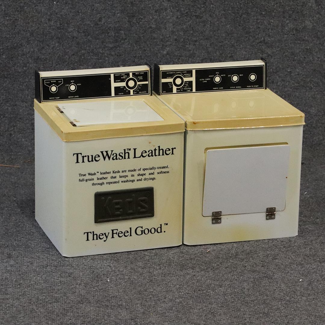 KEDS Sneaker Store 1960s Display Washer and Dryer: KEDS Sneaker Store 1960s Display Washer and Dryer :True Wash Leather They Feel Good" ; all original. Size: 12 in. x 19 in. x 10 in.