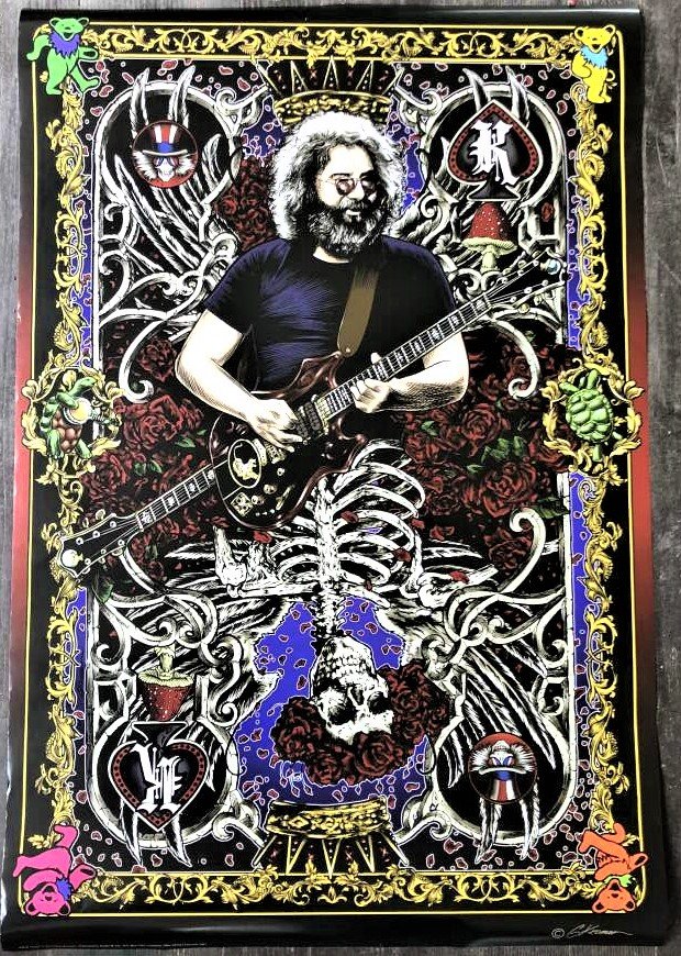 Jerry Garcia Poster by Gary Kroman c. 2017: Jerry Garcia Poster by Gary Kroman c. 2017, Signed in plate. Size: 36 in. x 24 in.