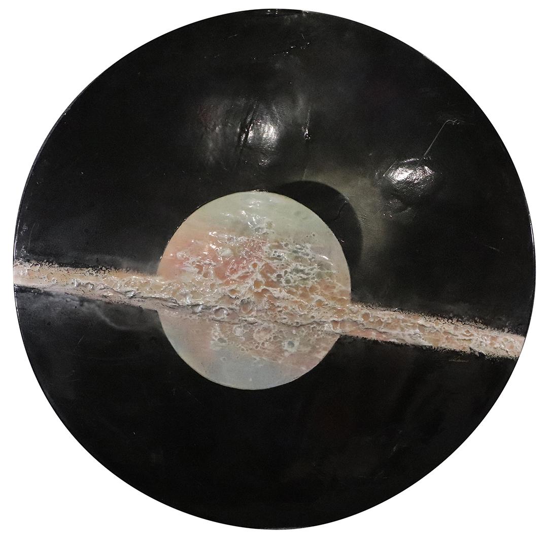 Adams, 20th C Abstract Sculpture Construction Wall Art: Adams, 20th C Abstract Sculpture Construction Wall Art of a large Modernism Disc. Signed: Adams. Great quality. Size: 48 in. diameter