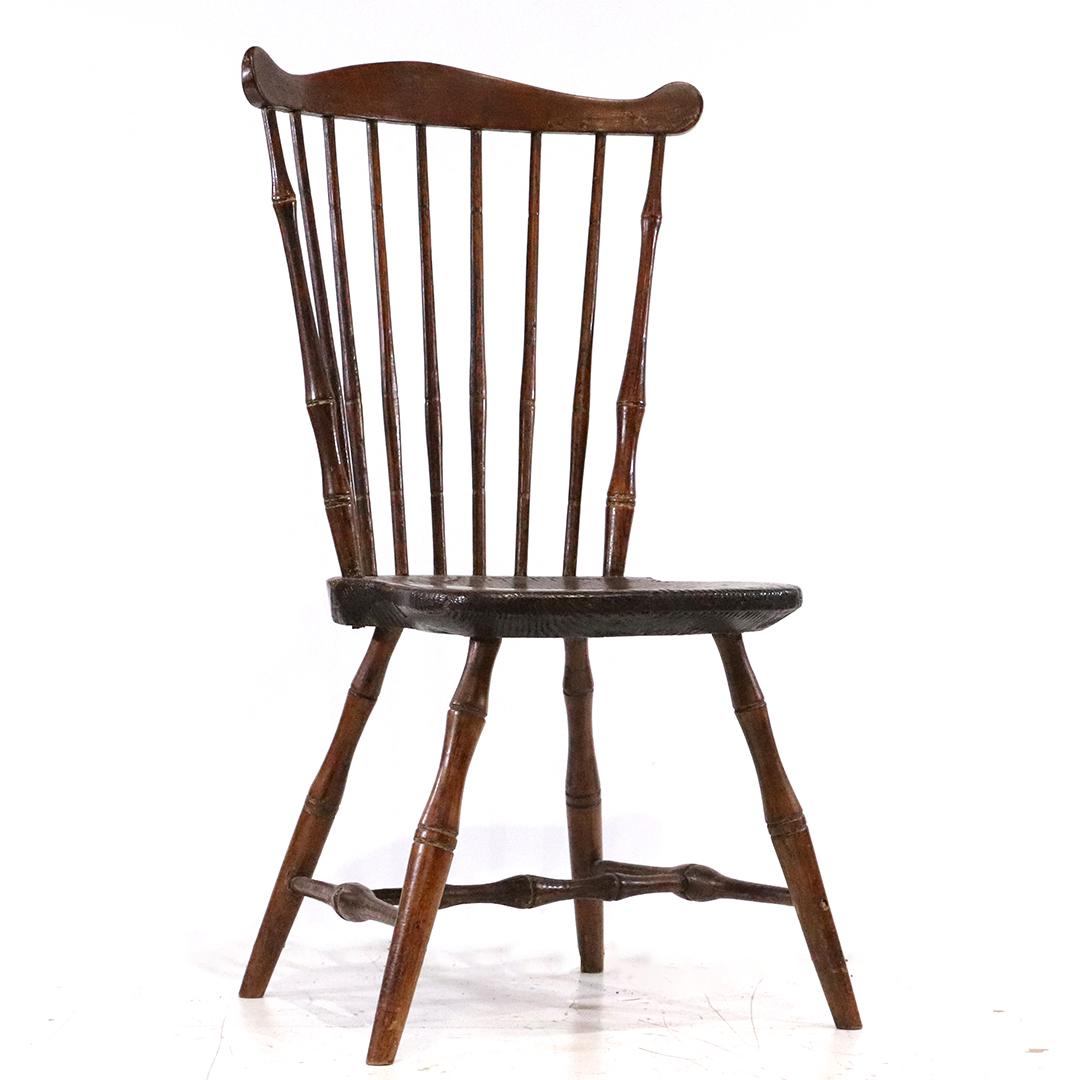 Ebenezer Tracy Signed 18th C Fan Back Windsor Chair: Ebenezer Tracy Signed 18th C Fan Back Windsor Chair, Stamped: E Tracy. Original finish. Size: 37 in. height x 16 in. wide
