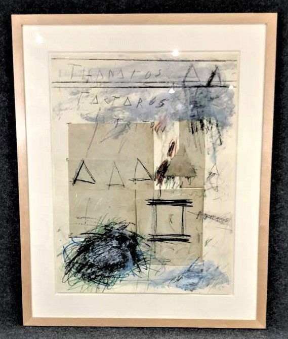 Cy Twombly 1928-2011 Abstract Collage Mixed Media 1979: Cy Twombly 1928-2011 Abstract Collage Mixed Media , Signed with initials C T and dated 1979. Professionally framed. Well listed Important Artist. Selling "Attributed To", came with no papers, no abels