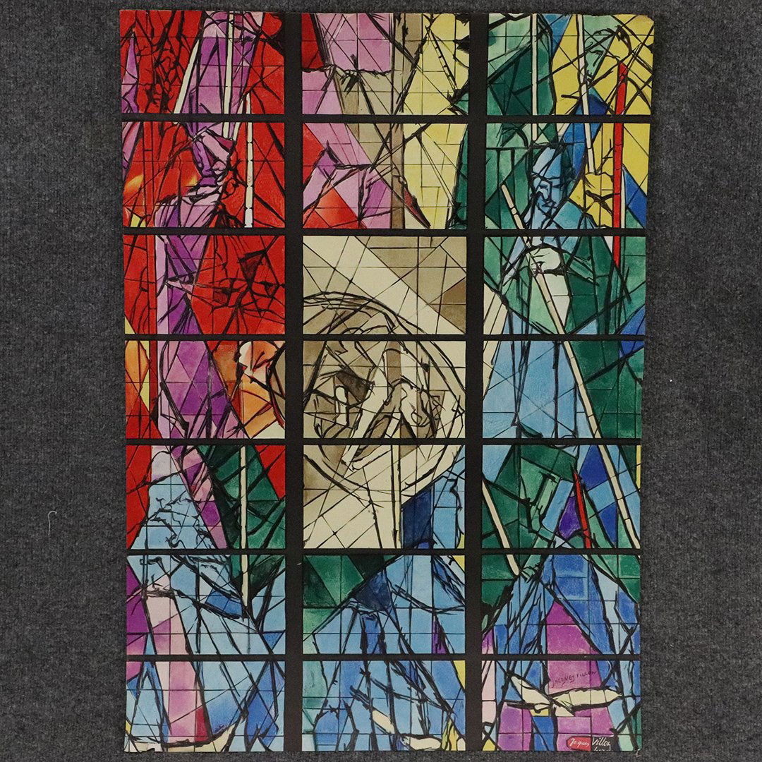 Jacques Villon, Poster, Colorful Stain Glass Window: Jacques Villon, Poster, Colorful Stain Glass Window. Signed in Plate. Size: 33 in. x 23 in.ASKart: Jacques (Gaston Duchamp) Villon (1875 - 1963)Jacques (Gaston Duchamp) Villon was active/lived in Fran