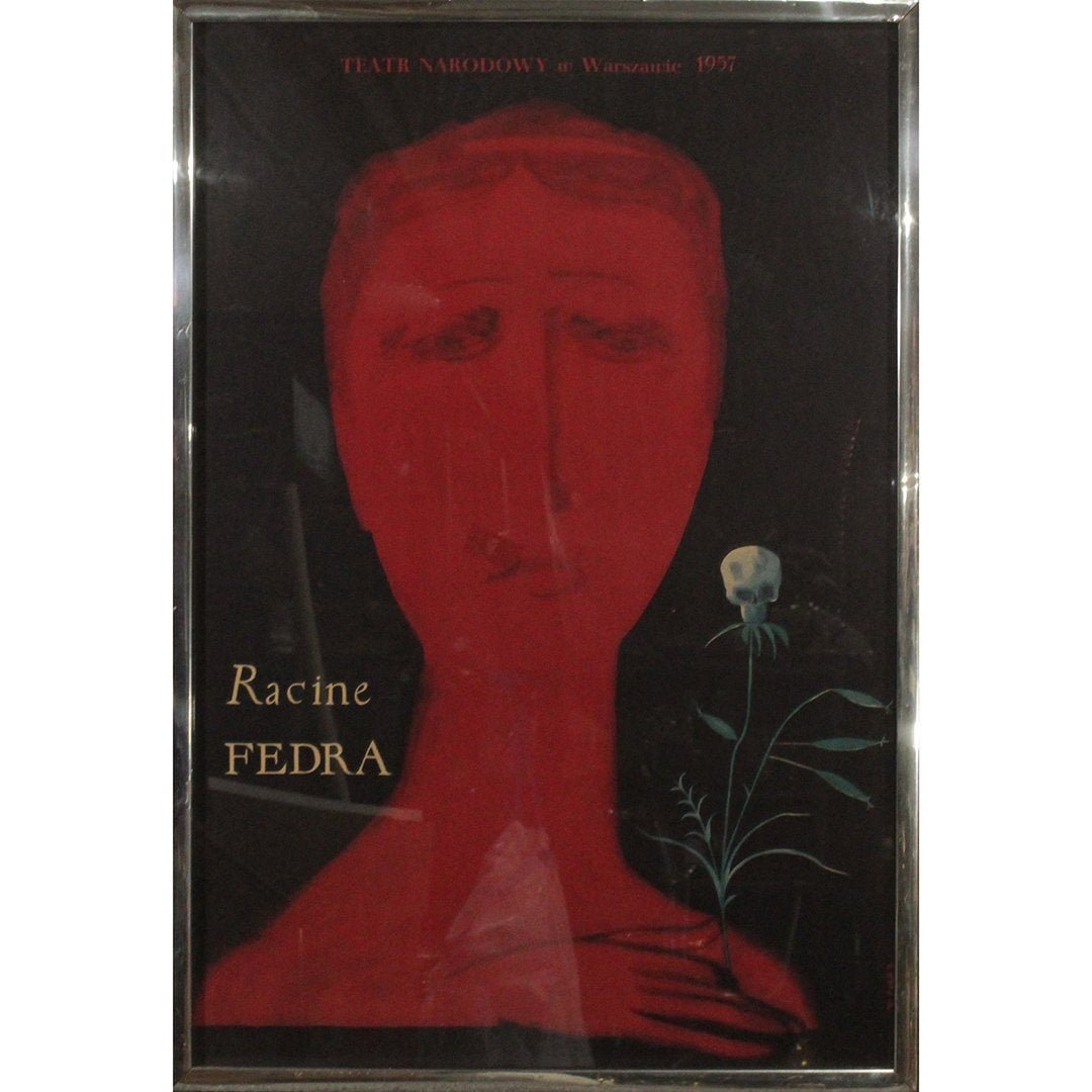 1957 Polish Exhibition Poster Racine Fedra - Jan Lenica: 1957 Polish Exhibition Poster Racine Fedra by Jan Lenica.Size: 39 in. x 27 in. inches, framed.