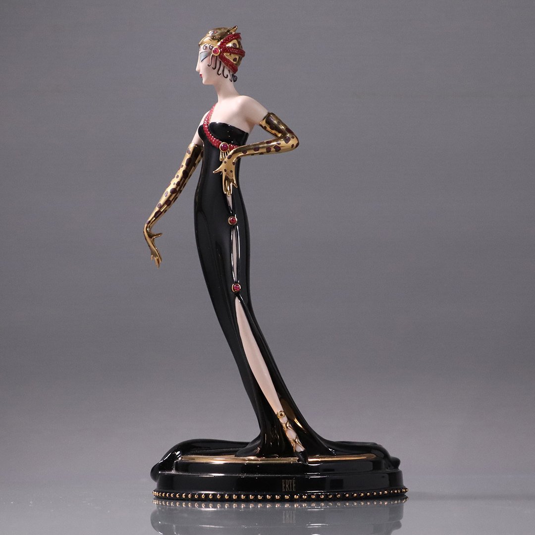 House of ERTE , Untamed Beauty, Franklin Mint Ltd Ed: House of ERTE , Untamed Beauty, Franklin Mint Ltd Ed. #A 3240. Art Deco Woman Figure. Size: 10 in. height, 6 in. wide.
