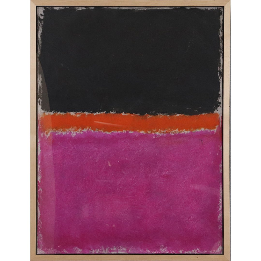 Mark Rothko 1956, Abstract Oil on Paper Signed and Date: Mark Rothko 1956, Abstract Oil on Paper Signed and Dated on verso. , professionally framed. Selling "attributed to", came with no papers, no labels, no COA. image 30.75 in. x 23 in. ; outer frame 33 i