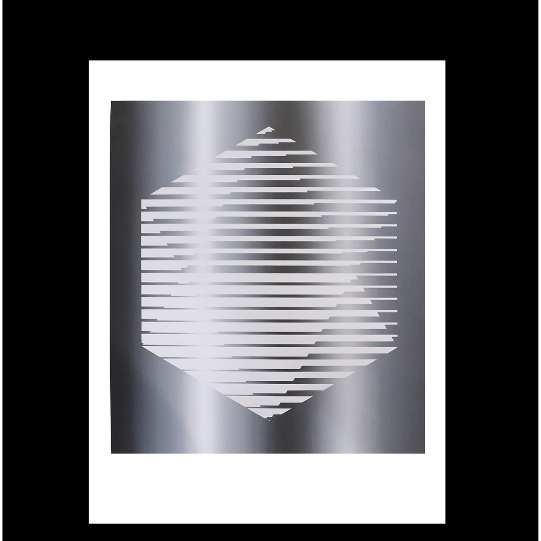 TAD LIPSKI, 1976 F XXXIII, 15/25 Lithograph, Op Art: TAD LIPSKI, 1976 F XXXIII, 15/25 Lithograph, Op Art, Style of Victor Vasarely; Pencil signed. Size: image 22 in. x 19 in.; full borders 28.5 in. x 22.5 in.