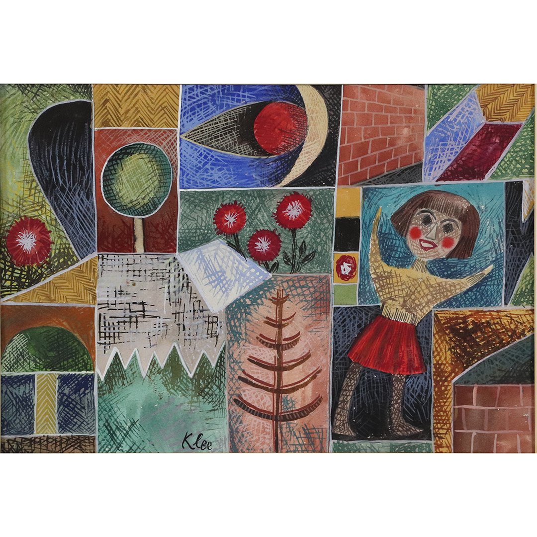 Paul Klee, Attributed, Abstract Squares of Life W/c Ink: Paul Klee, Attributed, Abstract Squares of Life, Watercolor and Ink on paper. Signed. Colorful. Size: image : 9 in. x 13 in.; outer mat 14 in. x 18 in. ; ASKart: Paul Klee (1879 - 1940)Paul Klee was a