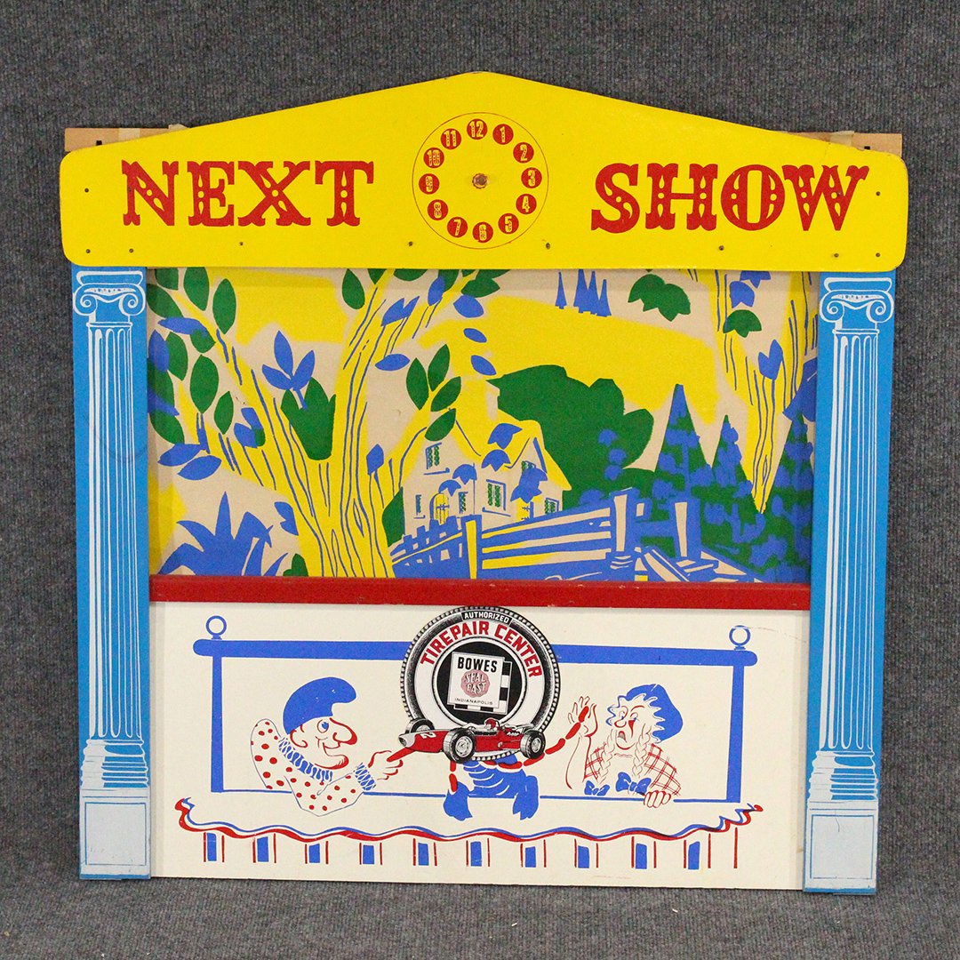 NEXT SHOW Toy Puppet Theater Stage, Graphics: NEXT SHOW Toy Puppet Theater Stage, Graphics. Wood Front. Size: 30 in. x 30 in.