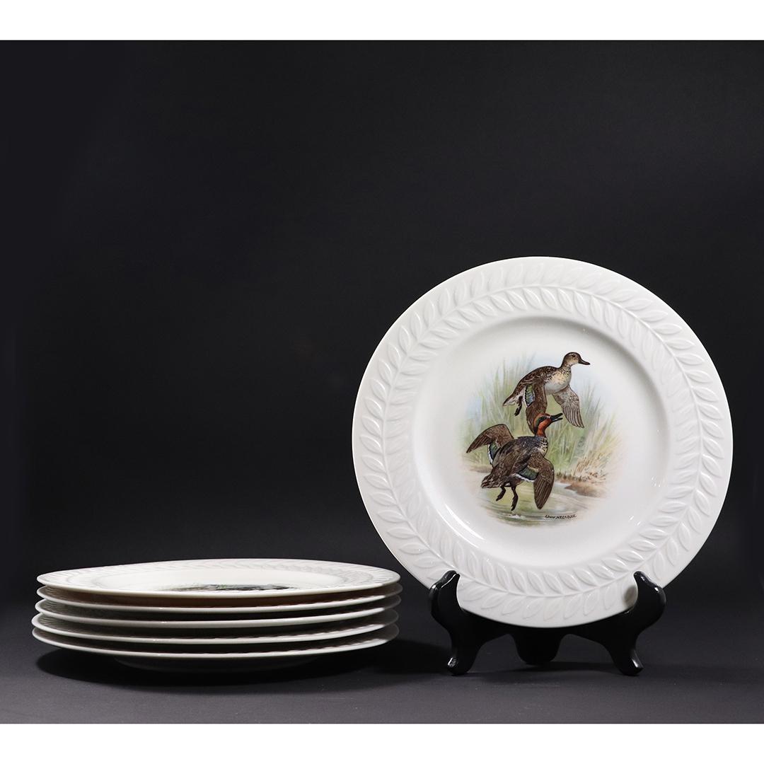 6 Theodore Haviland New York Patridge Porcelain Plates: 6 Theodore Haviland New York Patridge Porcelain Plates. Made in American. Each with Grouse Birds Scenes size: 9 in. diameter