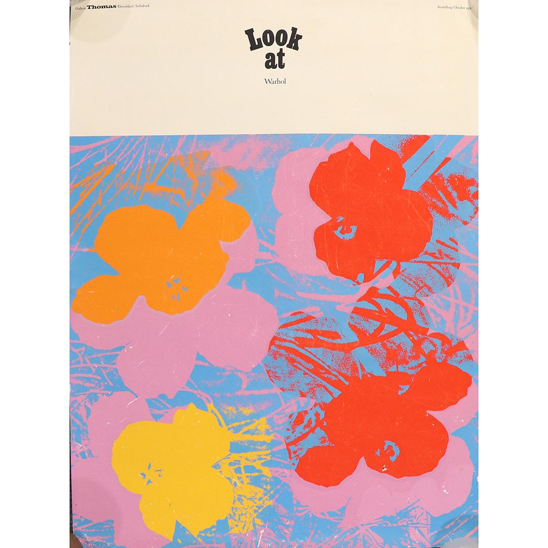 Andy Warhol Poster 1970 Thomas Gallery - Flowers: Andy Warhol Poster 1970 Thomas Gallery - Flowers. size: 36x26.75