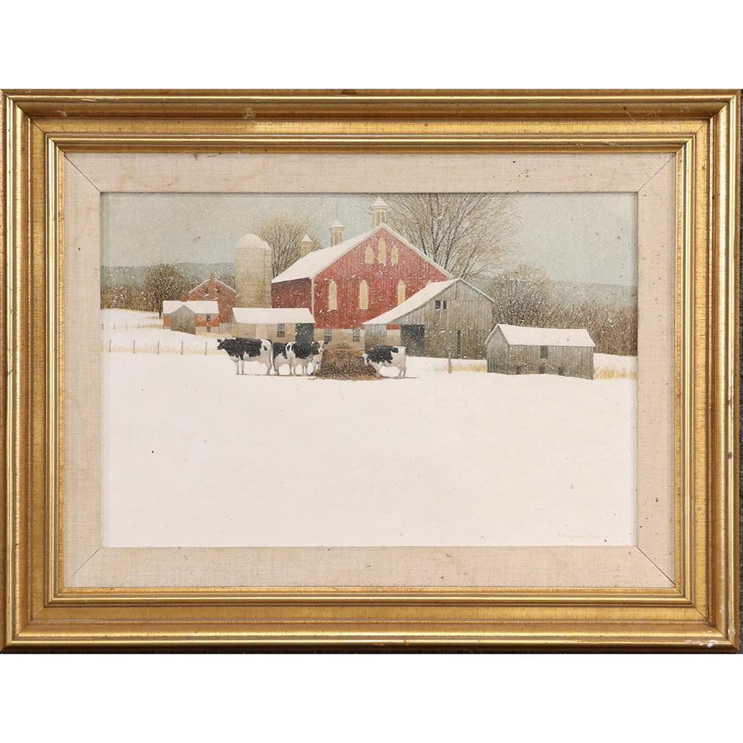 R Benjamin Jones, Farm with Cows on a Winter Day W/c (1 of 6)