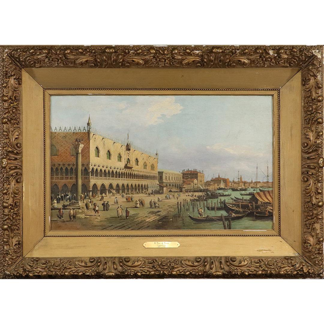 after Canaletto, Fine 19th C. Oil/c "A View of Venice" (1 of 10)